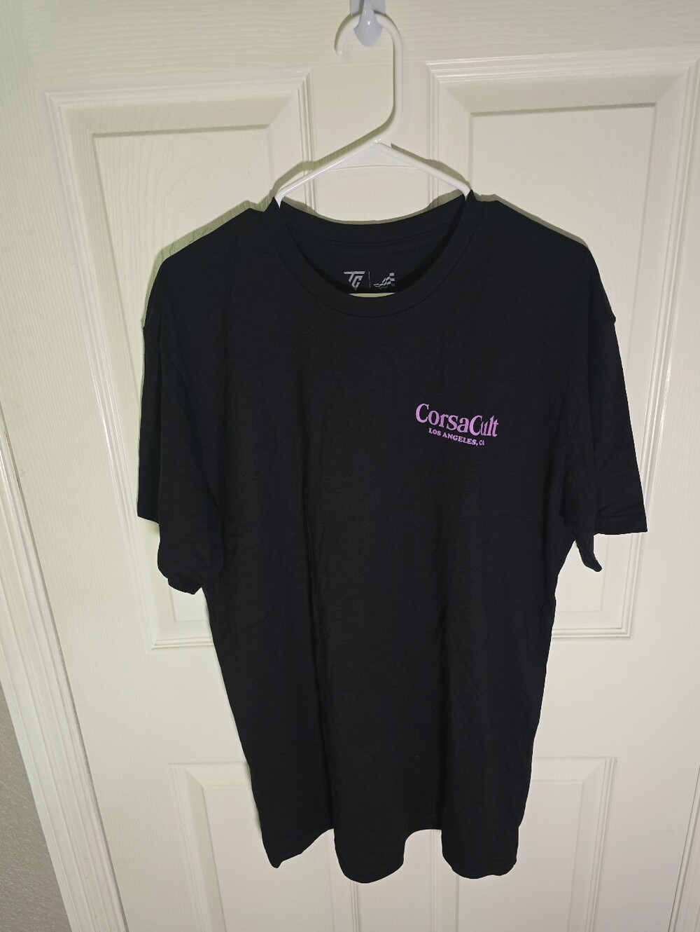 Tuner Cult Mens Black Short Sleeve Car Los Angeles CorsaCult Tee Shirt Large